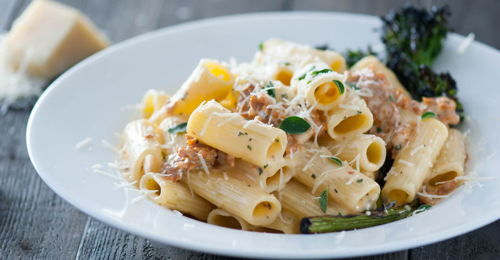 Rigatoni and Cheese with Sausage and Grilled Broccoli Rabe Recipe