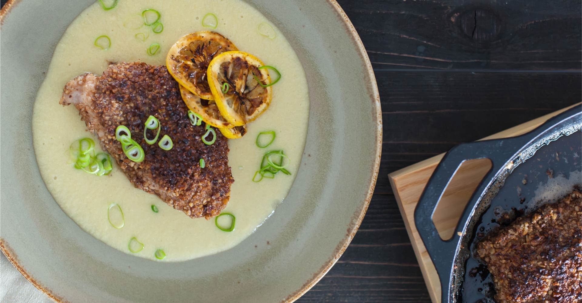 Pecan-Crusted Catfish with Sweet Corn Puree Recipe