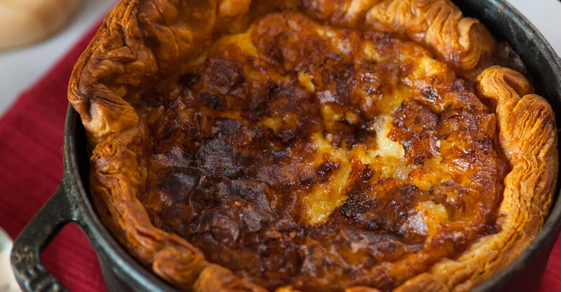 Pale Ale Bacon, Cheddar, and Onion Quiche Recipe