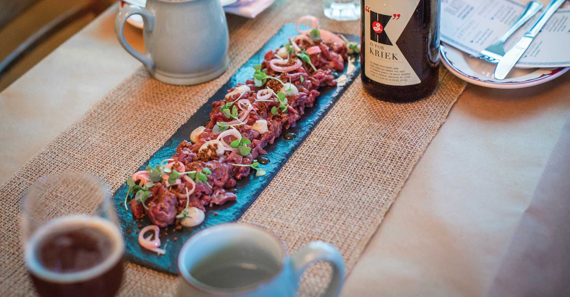 Brooklyn Brewery’s Venison Tartare on Rye Bread