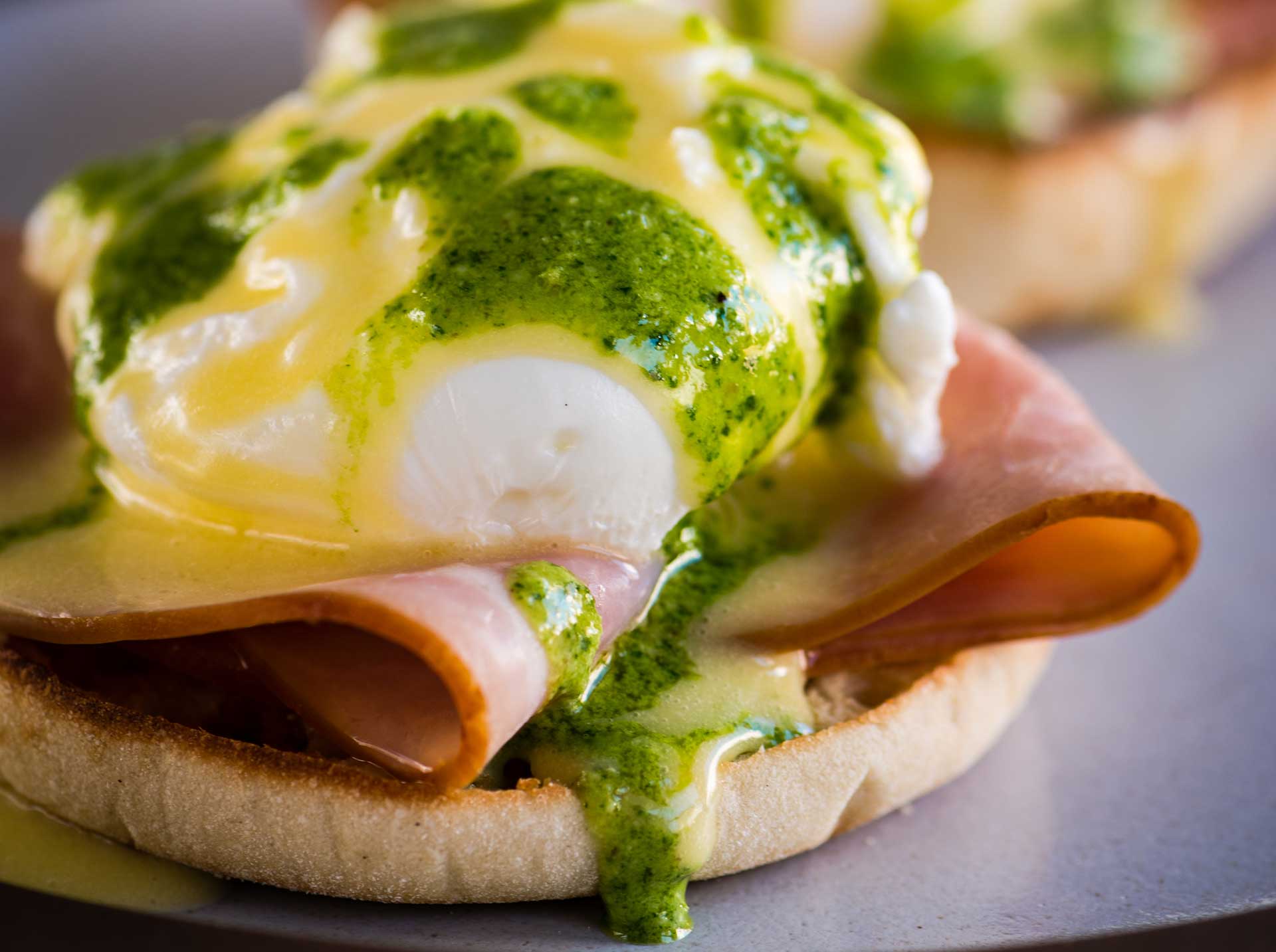 Cooking With Beer: Ale-Poached Eggs Benedict with Arugula Pesto