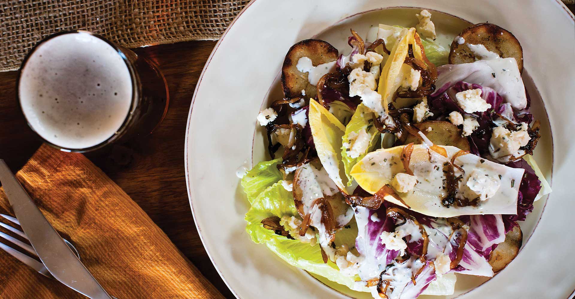Grilled Potato Salad with Endive and Blue Cheese Recipe
