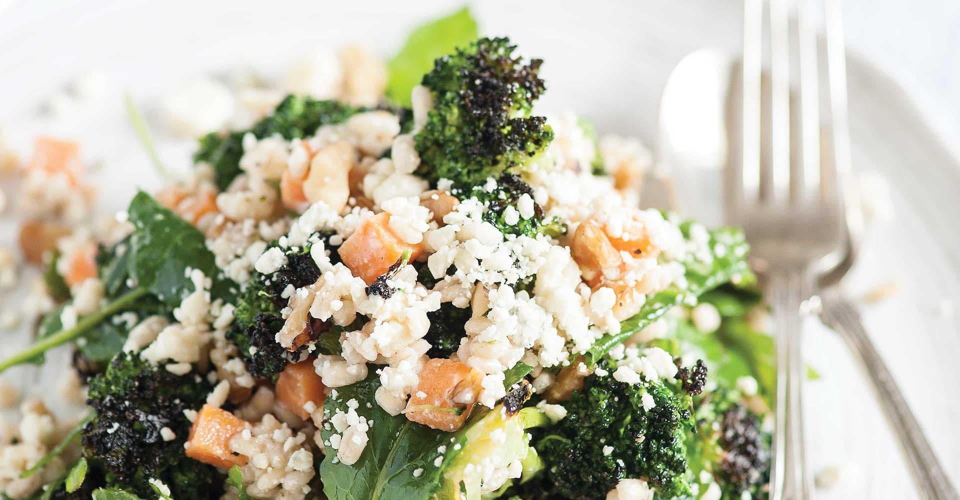 Charred Broccoli and Beer-Barley Salad