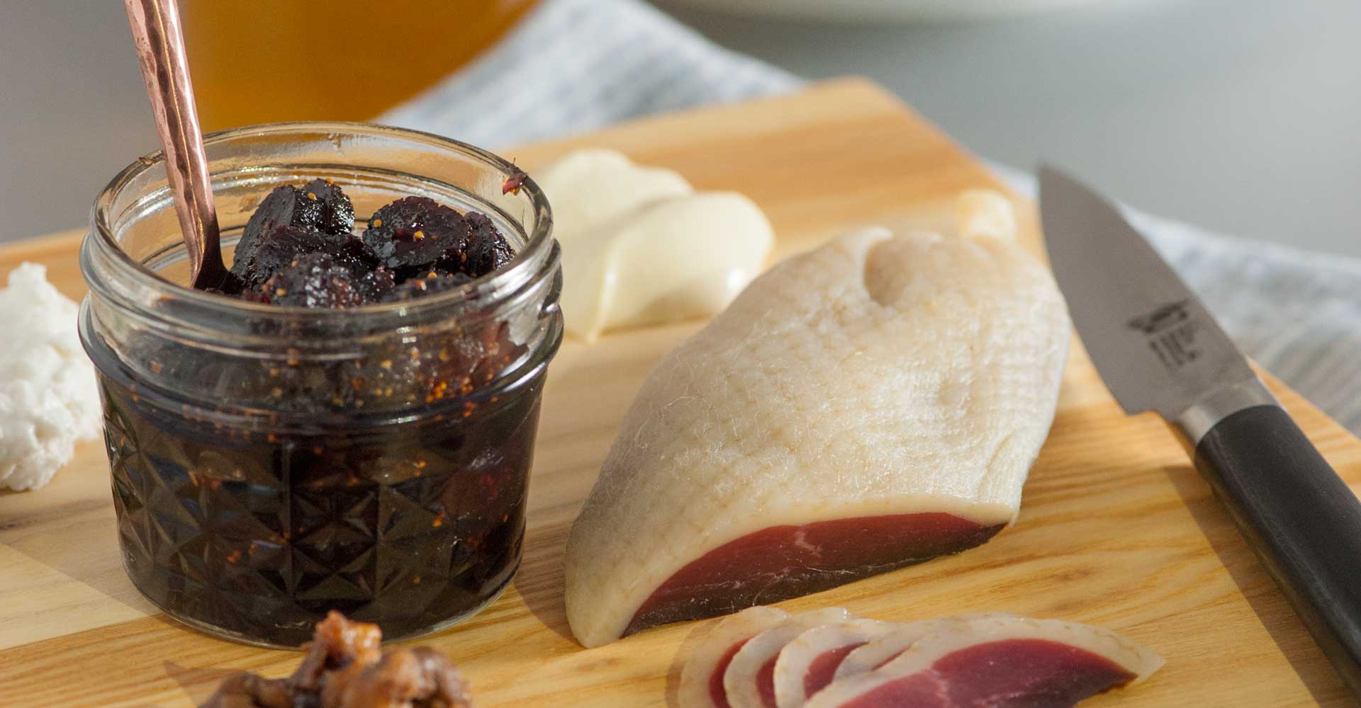 Duck Prosciutto with Dried Fig Chutney Recipe