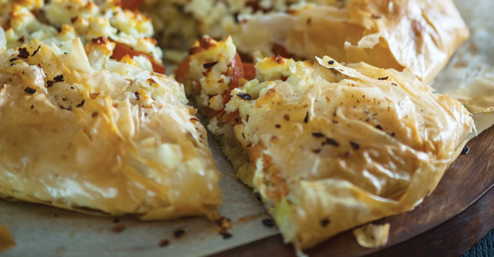 Artichoke, Feta, and Tomato Tart with Summer-Ale Tapenade Recipe