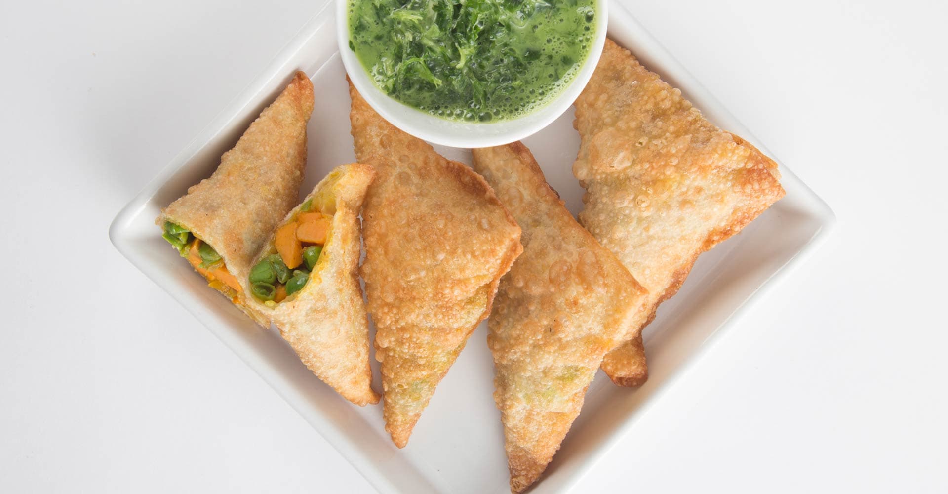 Simple Sweet Potato Samosas with Cilantro-Mint Chutney Recipe