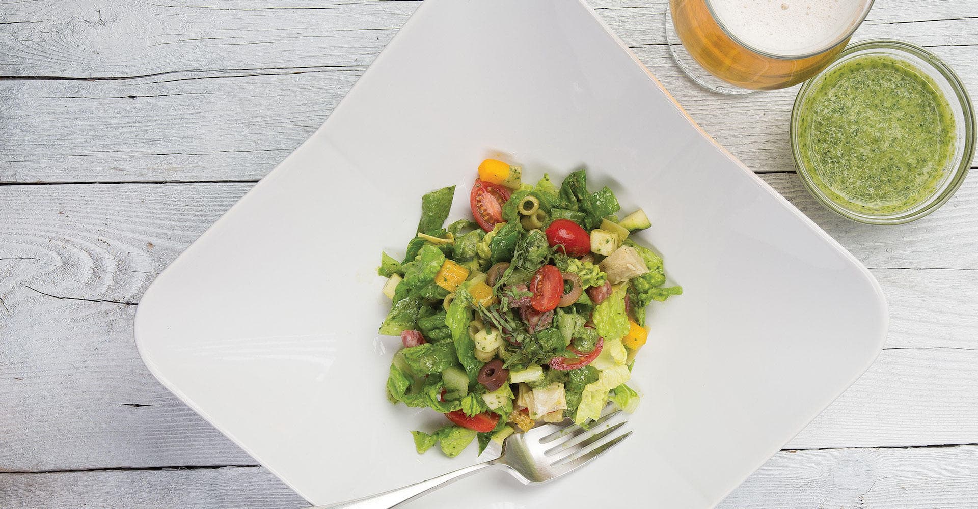 Chopped Salad with Gruit Pesto Dressing Recipe