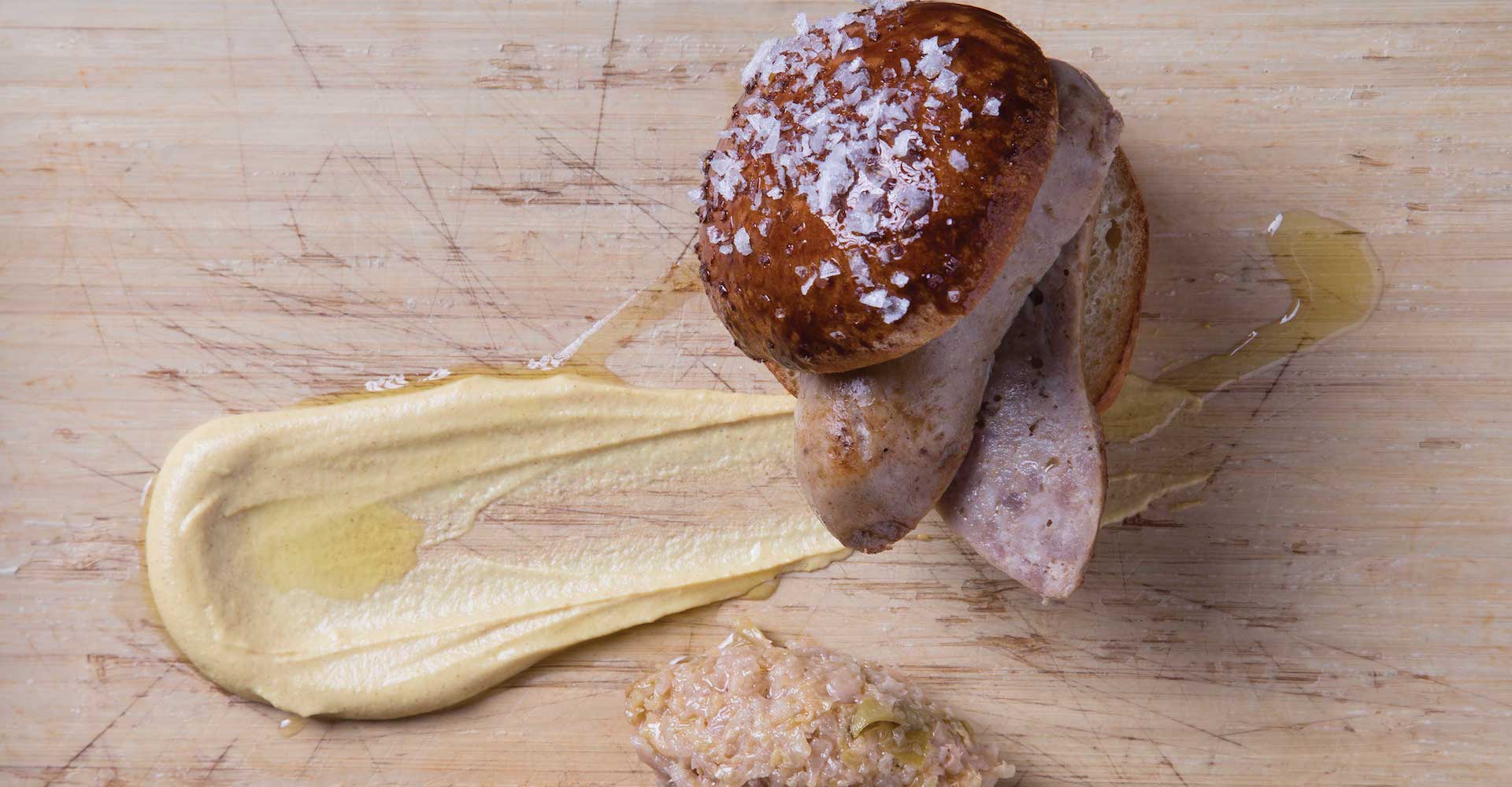 Märzen Sugar-Cured Bratwurst with Malt-Fermented Kraut on a Pretzel Bun Recipe
