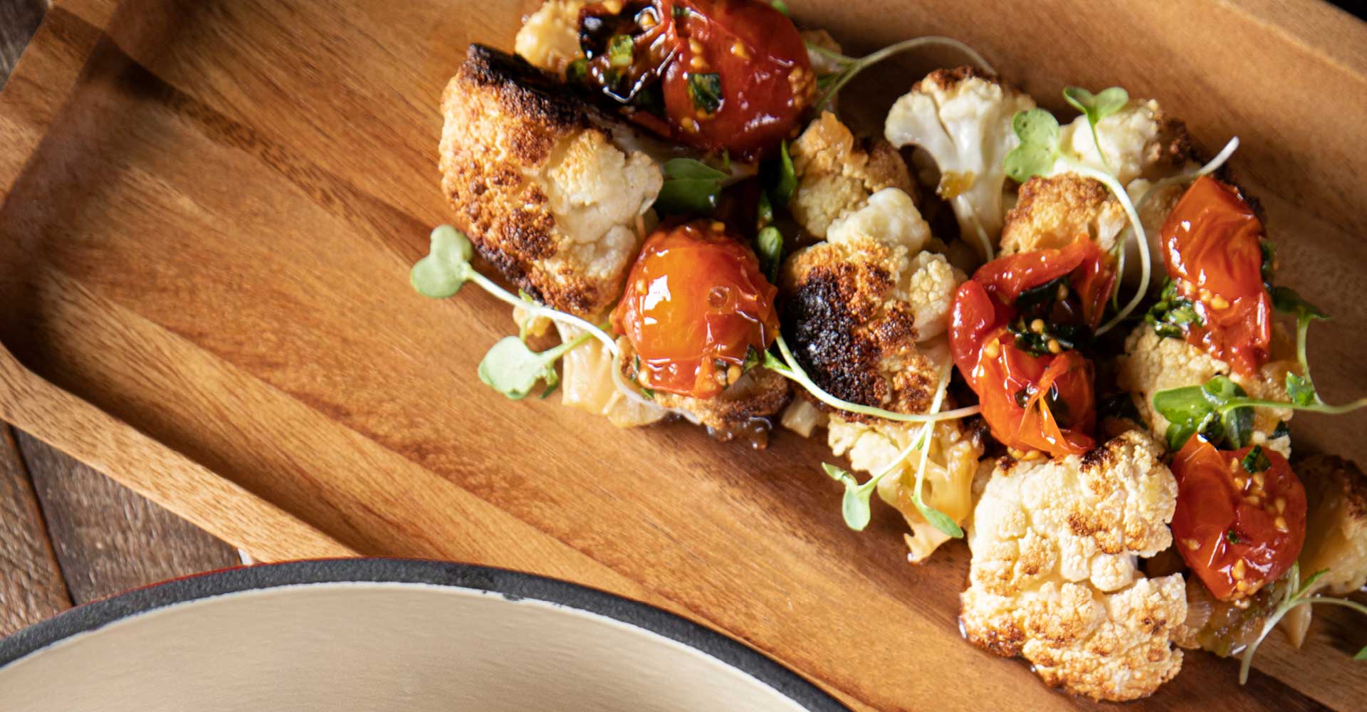 Cooking with Beer: Roasted and Stout-Braised Cauliflower with Charred Tomato Dressing