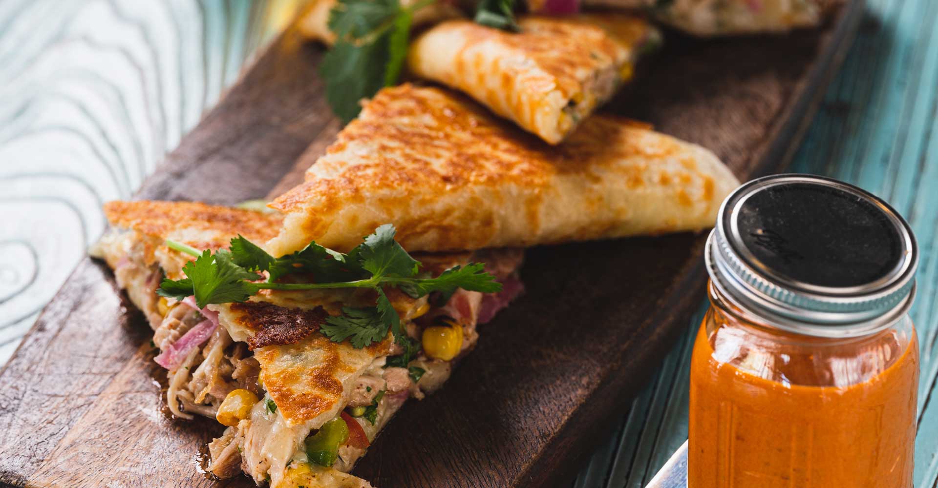 Cooking With Beer: Pulled Chicken Quesadilla with Lager Adobo